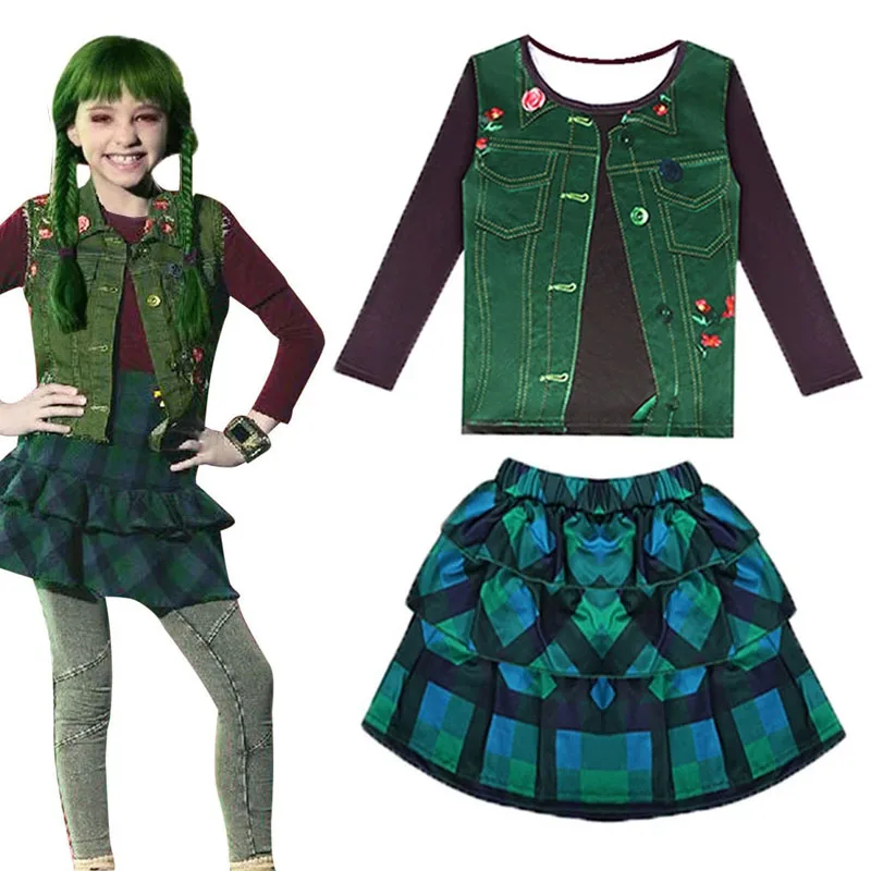 

Детский костюм для косплея Lacey Zoey, костюм для Хэллоуина «зомби 2», топ и юбка, карнавальные комплекты одежды для девочек, 2022