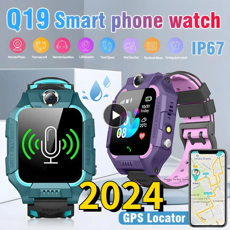

Q19 Kids Smart Watch 3G Sim Card WiFi+LBS Tracker SOS Cam Children Mobile Phone Voice Chat Math Game Flashlight Kids Smart Watch