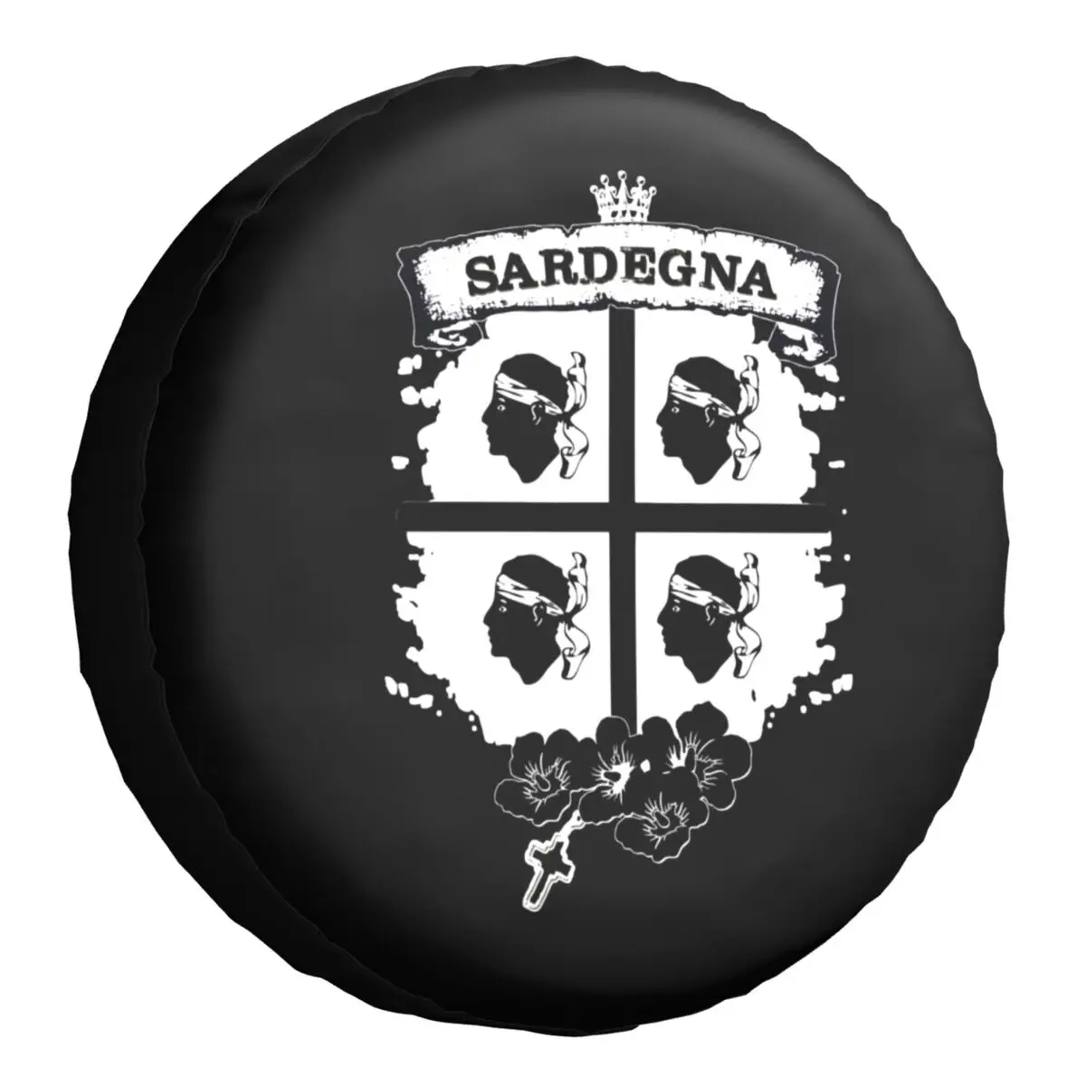 

Sardegna Coat Of Arms Spare Wheel Tire Cover Case for Honda Italy Sardinia Flag Four Moors Vehicle Accessories 14" 15" 16" 17"