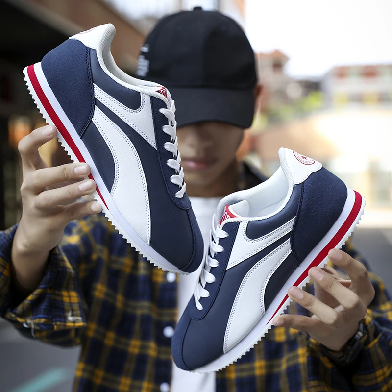 

Мужские кроссовки для бега удобные повседневные мужские кроссовки на шнуровке дышащие Нескользящие износостойкие мужские уличные искусственные