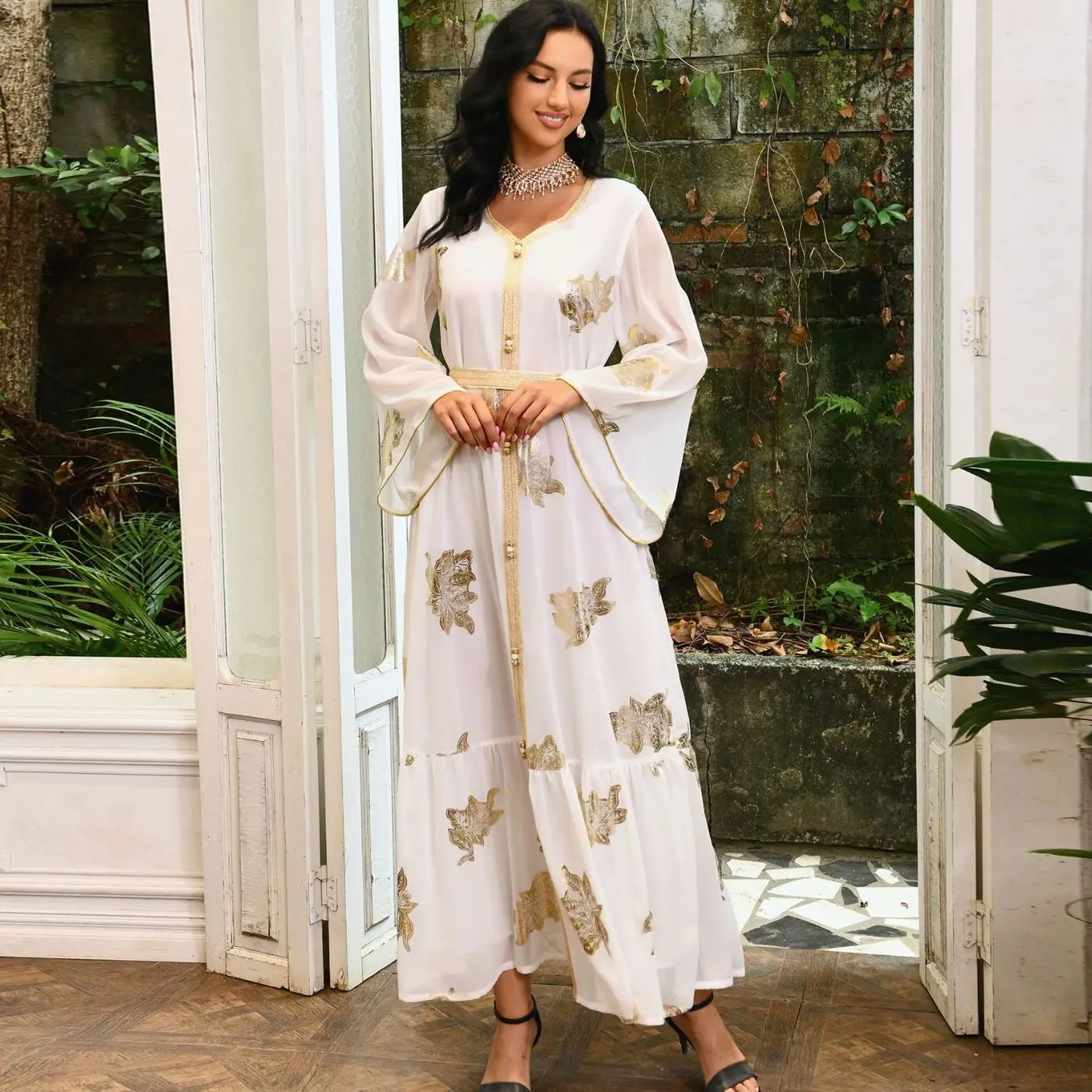 

Ramadan Eid Muslim Kaftan Abaya Dress Women Dubai Luxury Evening Gowns Turkey Islam Clothing Caftan Marocain Robe Djellaba Femme
