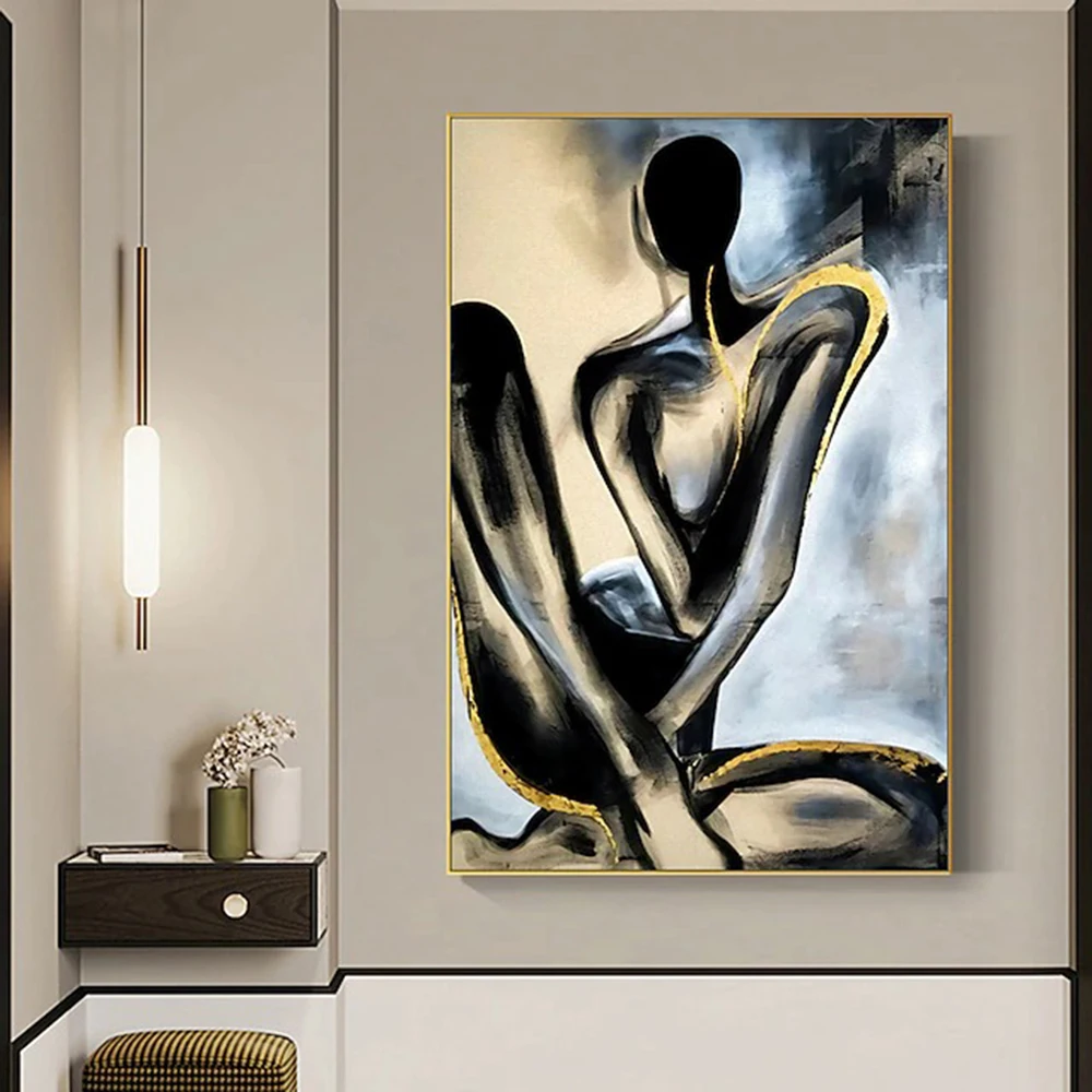 

Handpainted Large Sexy Naked Back Wall Art Sexy Girl Woman Modern Abstract Nude Oil Painting Home Entryway Decoration Painting