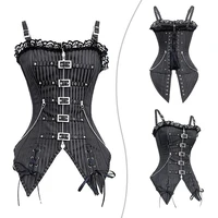 steampunk corset gothic bustier for womens vintage court princress lace one word collar sexy mini high waist bodysuit 2022 new