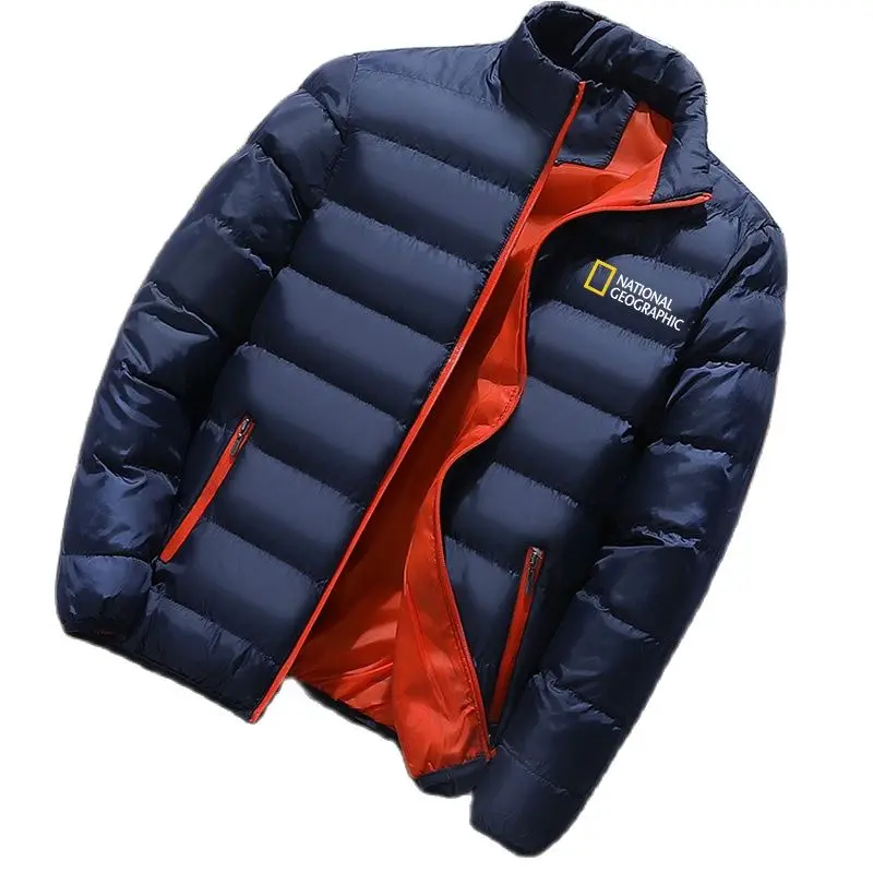2023 Warm National Graphics Autumn And Winter Men's Standing Collar Cotton Jacket Warm Thick Slim jacket cotton jacket