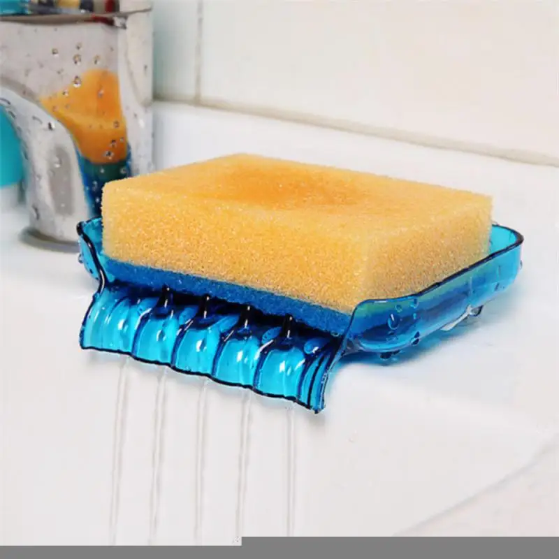 

1PC Waterfall Soap Holder Box Non Slip Soap Container Toilet Shower Tray Draining Rack Sink Sponge Soap Dish Bathroom Gadget