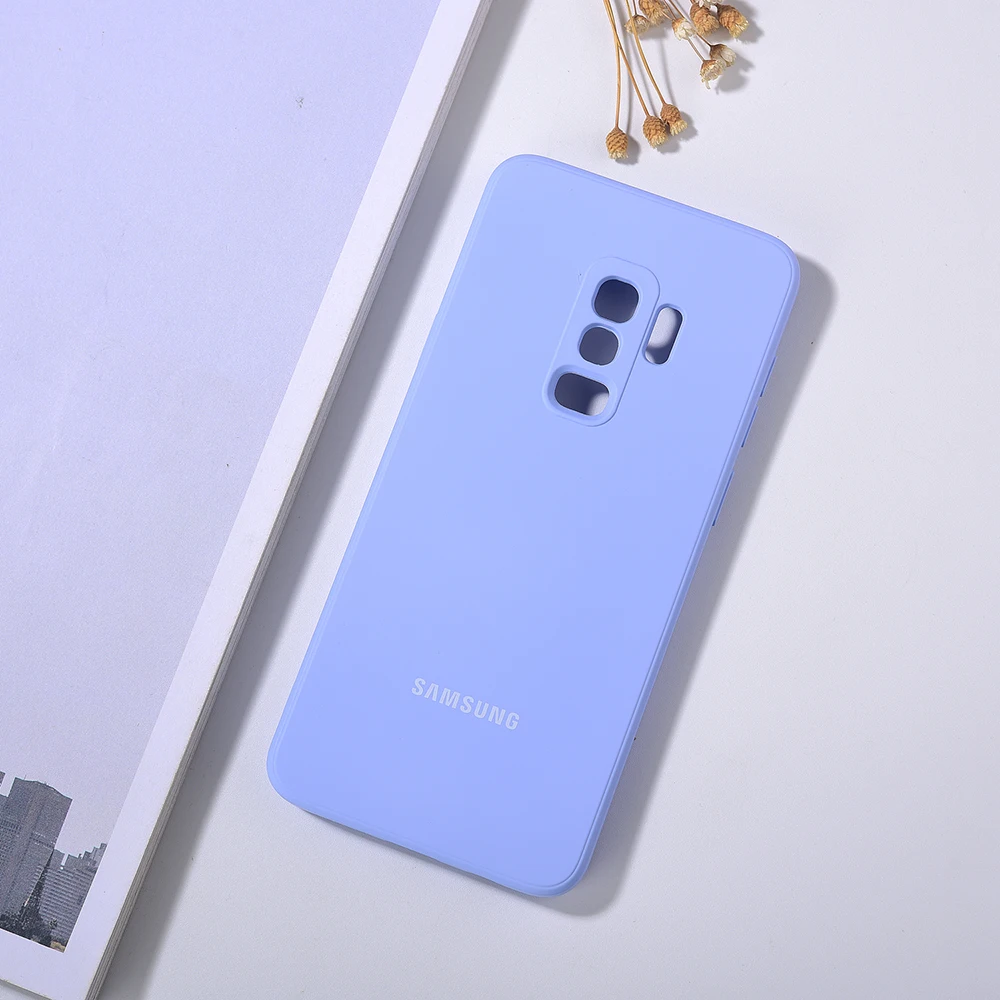 Оригинальный чехол для Samsung Galaxy S9 Plus + мягкий силиконовый шелковистый на ощупь