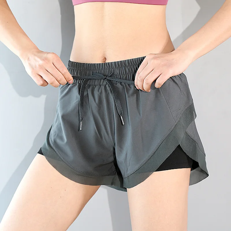

Newest Fashion Sports Shorts Women's Loose Quick-Drying Outer Wear Running Fitness Culottes Anti-Exposure High Waist Yoga Shorts