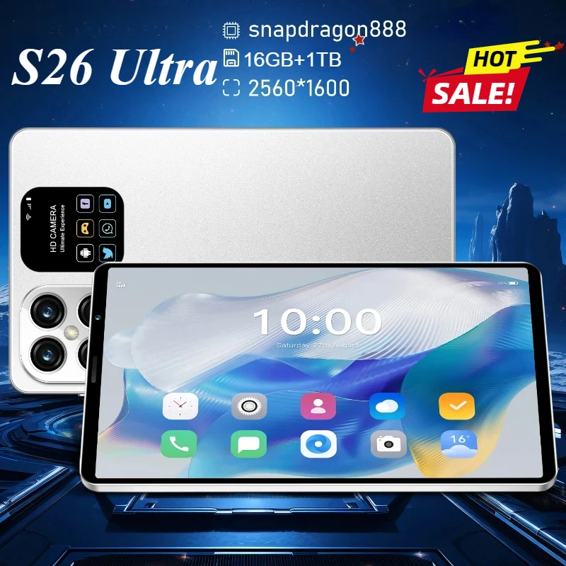 Оригинальный планшетный ПК S26 Android13 11 дюймов HD 16 + 1 ТБ Snapdragon888 Pad Разблокированная