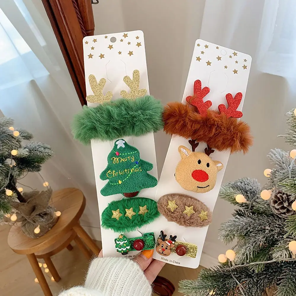 

4PCS Women Santa Claus Antler Hair Accessories Hair Clips Christmas Hairpin Xmas Headbands Headwear