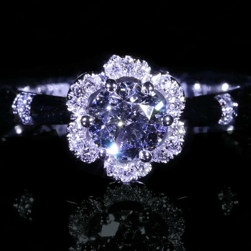 

Женское открытое обручальное кольцо из стерлингового серебра S925 с цирконием pt950 AAA