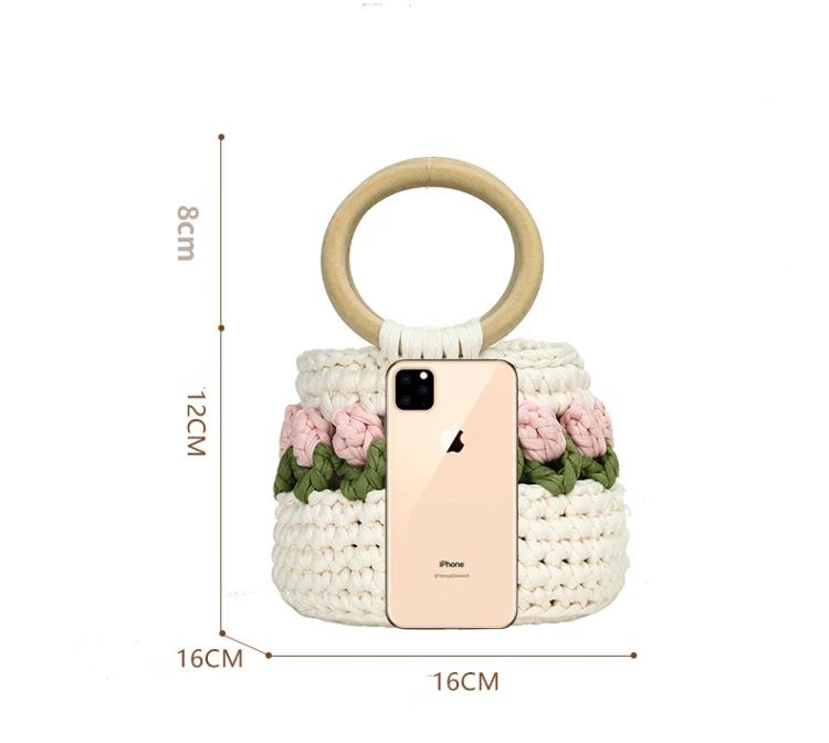 1set Deepeel Fashion DIY Handmade Woven Bags Material Sewing Accessories Cute Flower Bag Female Color Women's Gift Handbag