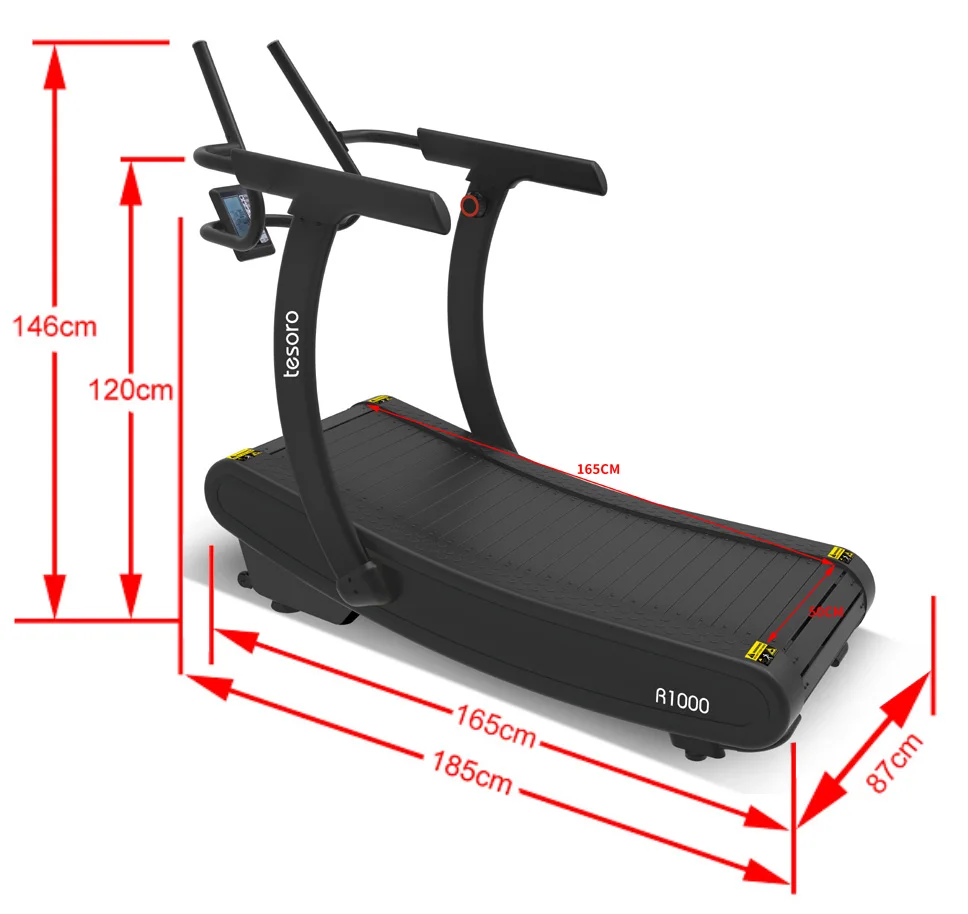 

Self Generating Manual Fitness woodway treadmill R1000 for full commercial gyms use with magnetic resistance