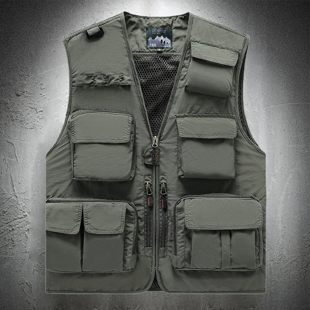 Сетчатый жилет мужская куртка военный пальто с несколькими карманами легкая