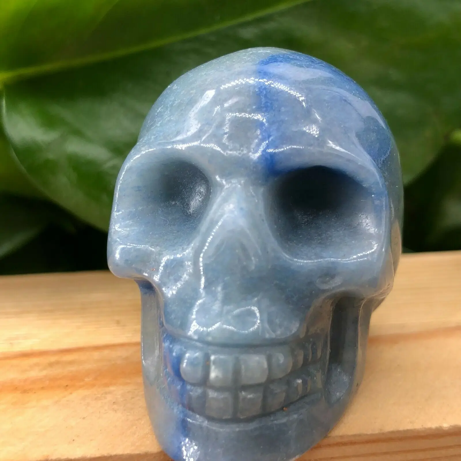 

ААА натуральный синий авантюрин, Череп, энергия, минеральный камень, ручная резьба, украшение для дома