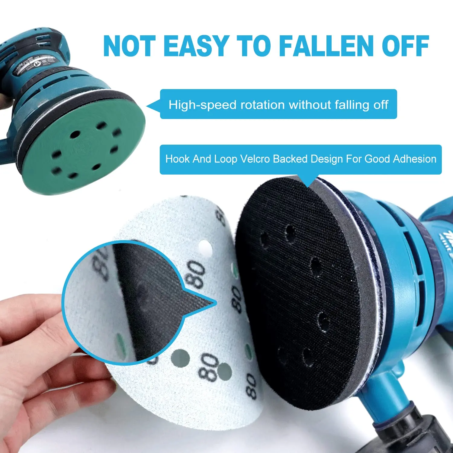 5-дюймовые шлифовальные диски 8 отверстий крючок и петля смешанный тонкий