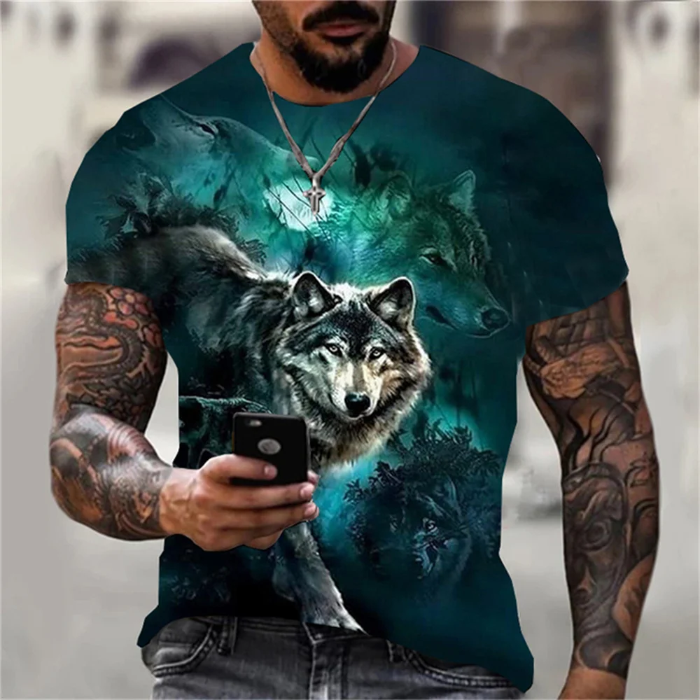 

Мужская летняя футболка, новинка 2023, модный Повседневный дышащий топ с короткими рукавами и 3D-принтом Луны, звездного неба и волн