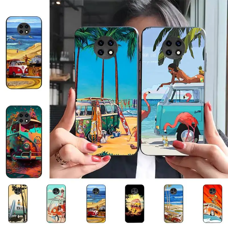 

Big Bus Beach Surfing Phone Case For Redmi 9 5 S2 K30pro Silicone Fundas for Redmi 8 7 7A note 5 5A Capa