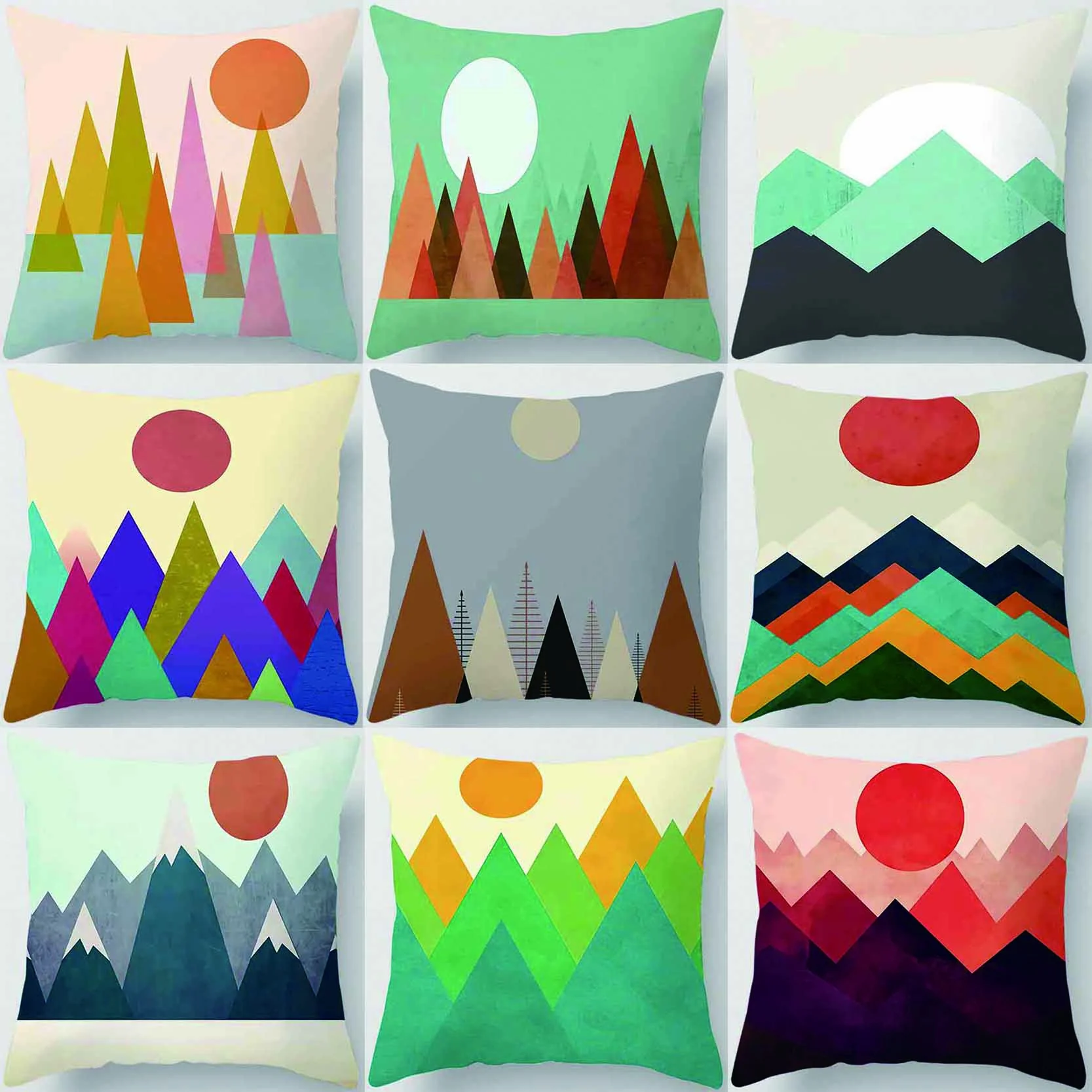 

Minimalist Forest Dawn Art Print for Home Decoration, Car Sofa Cushion Cove