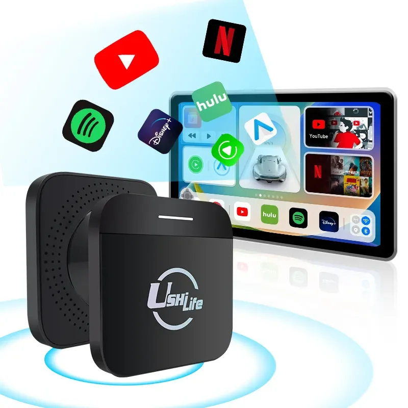 

Ushilife Smart Ai Box Wireless Carplay Tv Box Android System Car Multimedia Player With HDMI Port Iptv Netflix Spotify 4G+64G