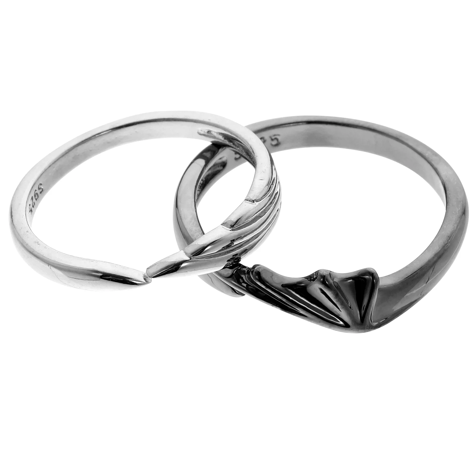 

2 Pcs Punk Rings Finger Gift Hip Hop Gifts Couple Angel Decorative Open Women Wedding Casual