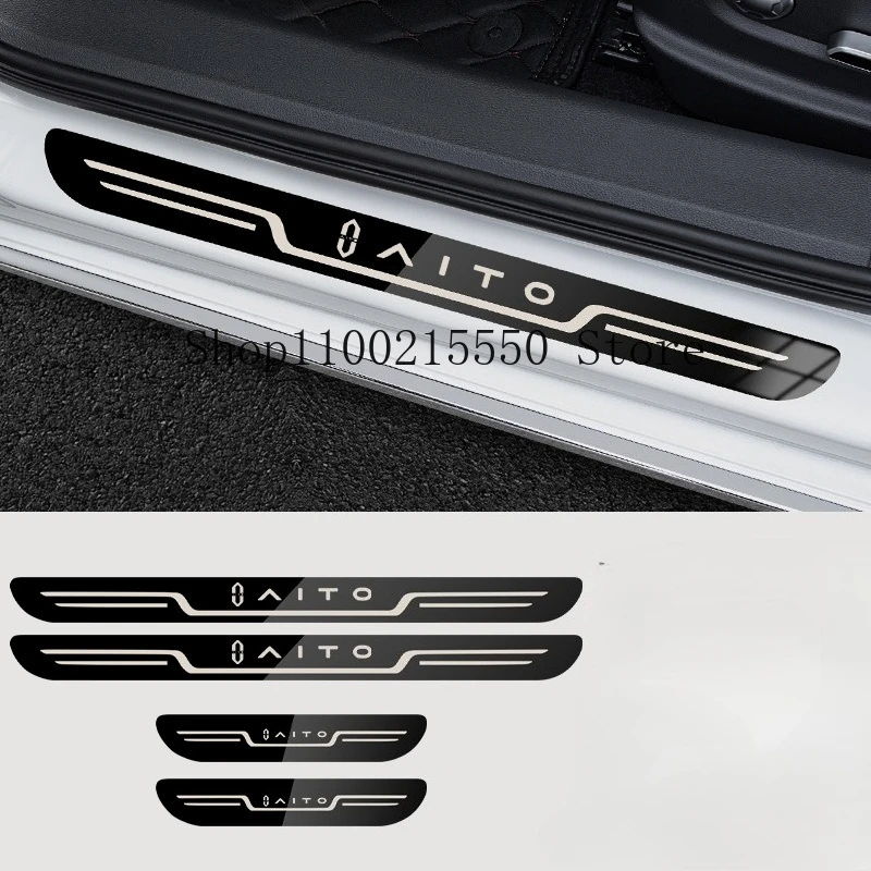 

Для AITO M7 M5 M9 2024, наклейки на пороги автомобиля из нержавеющей стали, украшение, внешняя противоударная педаль, аксессуары, детали