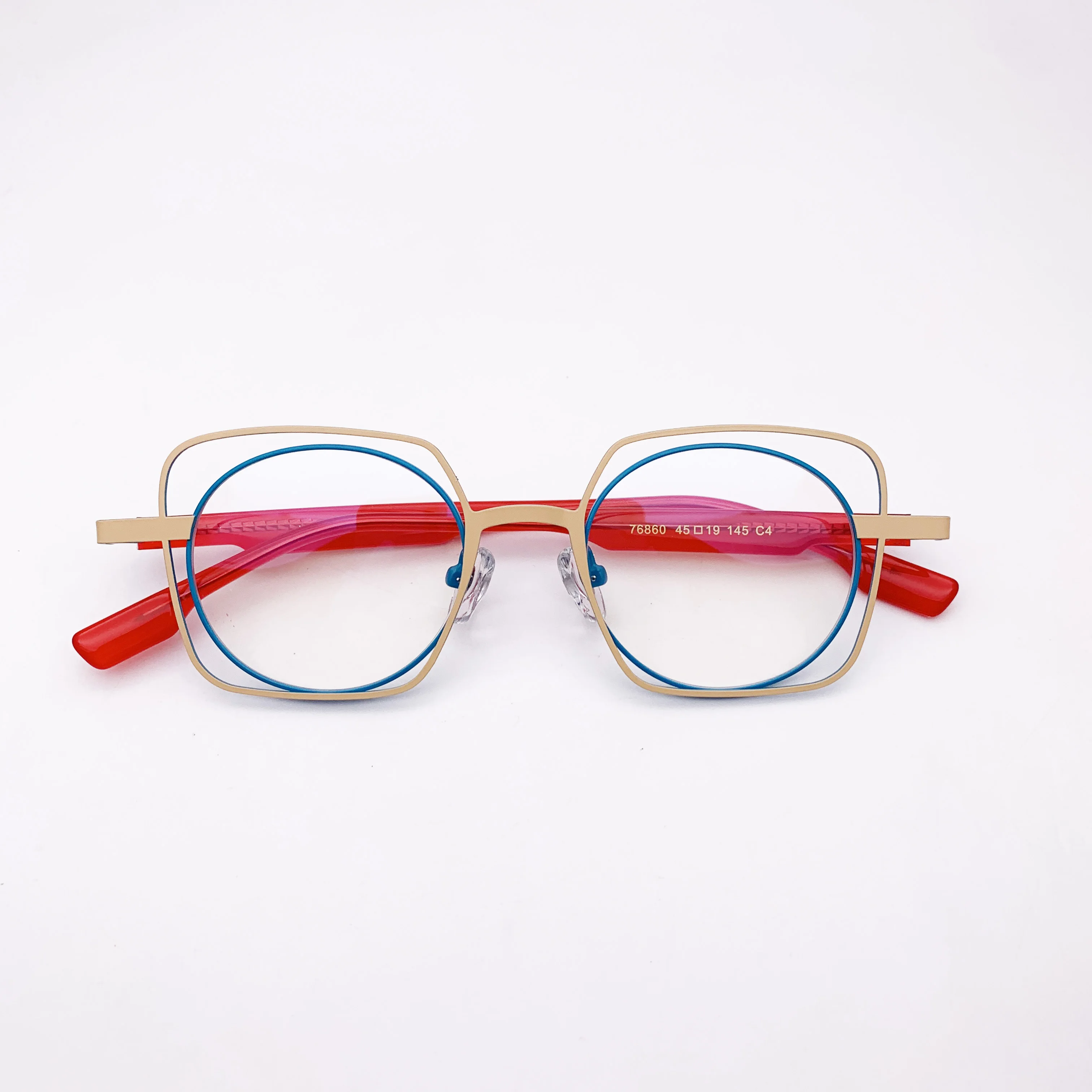 Belight Optical Pure Titanium Combine Color Full Rim Vintage Retro Glasses Prescription Lens Eyeglasses Frame Eyewear 76860