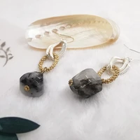 renya links natural irregular stone drop earrings zinc alloy link earrings for women girls fashion jewelry accessories wholesale