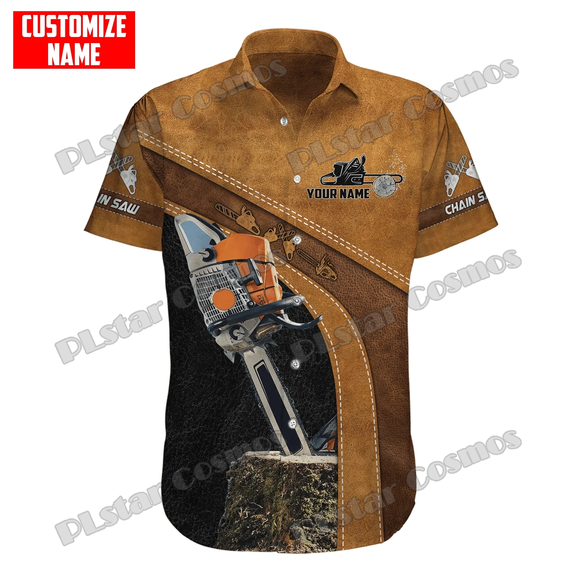 

Летние рубашки PLstar Cosmos с коротким рукавом, гавайская рубашка с персонализированным именем Arborist, мужская повседневная Пляжная рубашка с 3D пр...