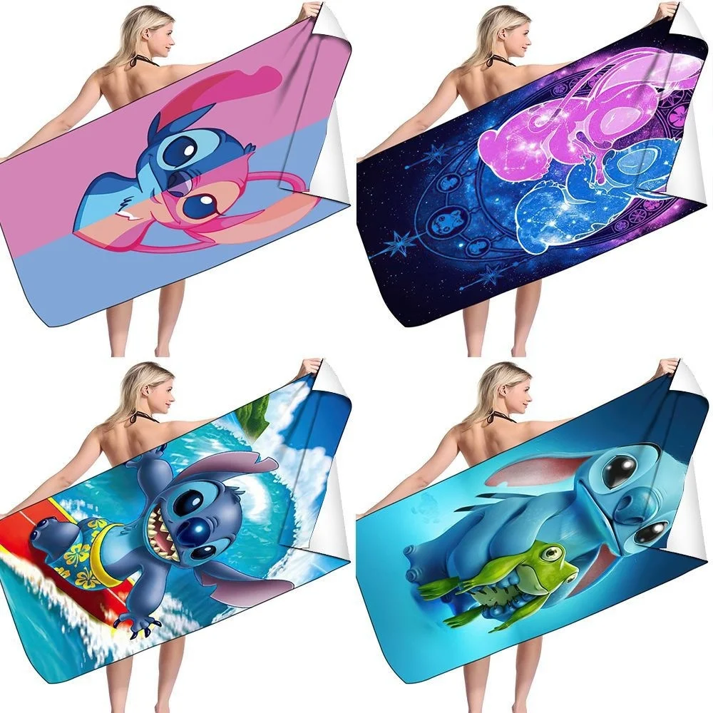 

Disney 3D Cartoon Lilo & Stitch Bath Towel Baby Swimming Beach Towel Soft Absorbent Washcloth 75x150cm Children Boys Girls Gift