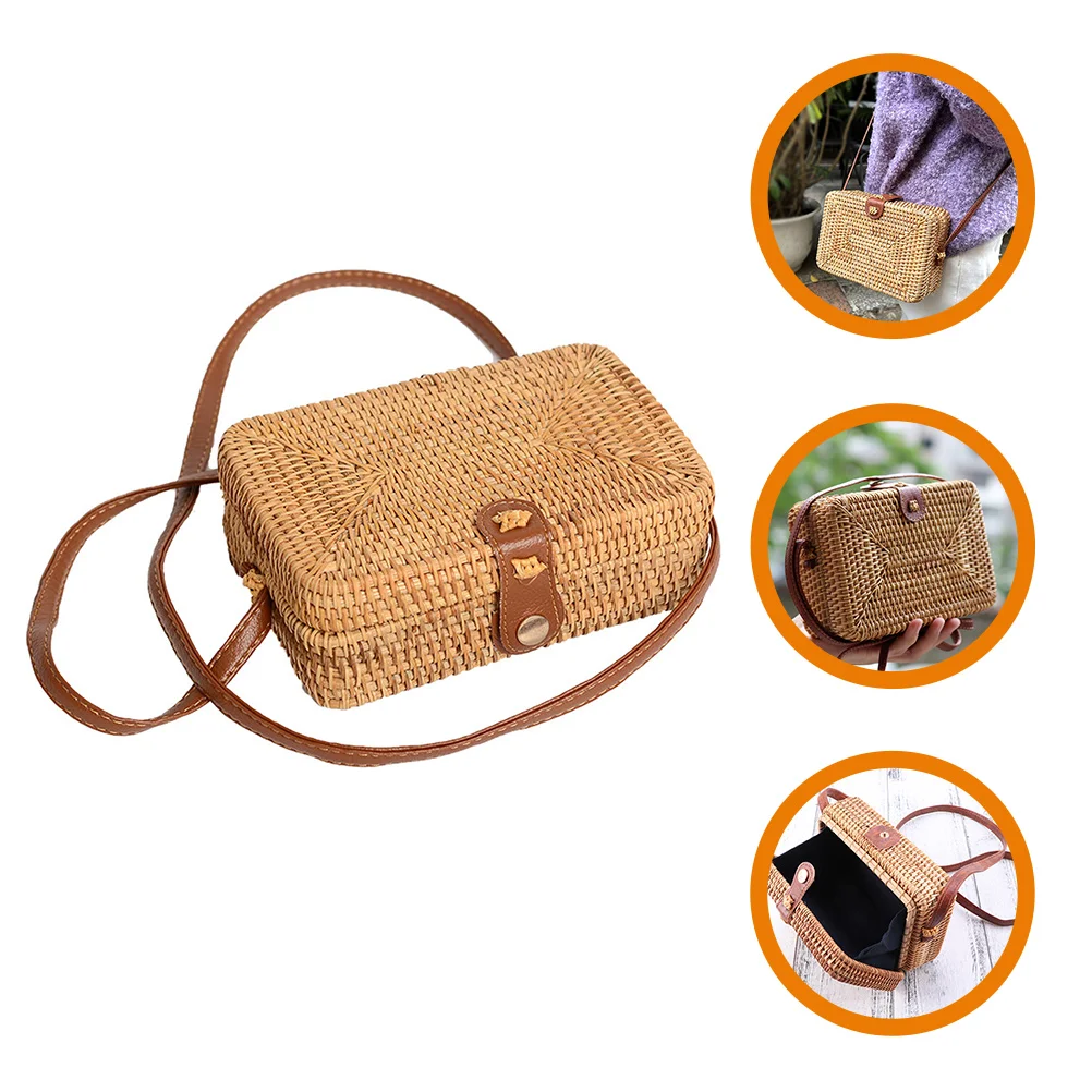 

Rattan Bag Crossbody Woven Totes Women Woven Tote Hand Handbag Small Miss