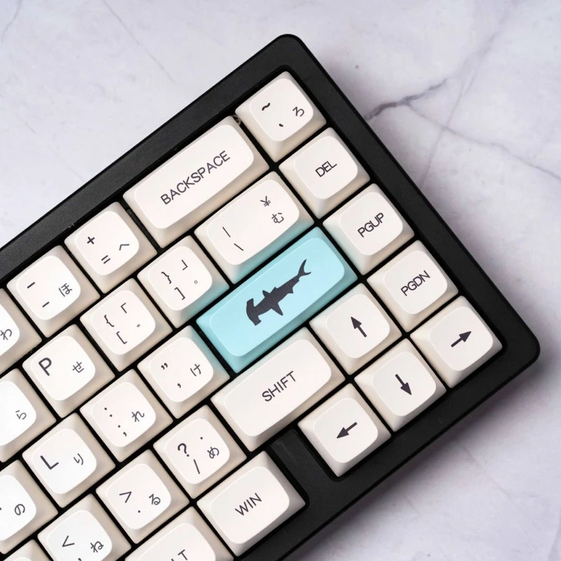 

67JA 136 клавиш/комплект XDA колпачки для клавиатуры с морской солью, колпачки для клавиш с сублимационной печатью PBT 6.25U для механической клавиа...