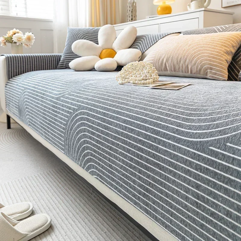 Скандинавская синяя полосатая диванная подушка для гостиной