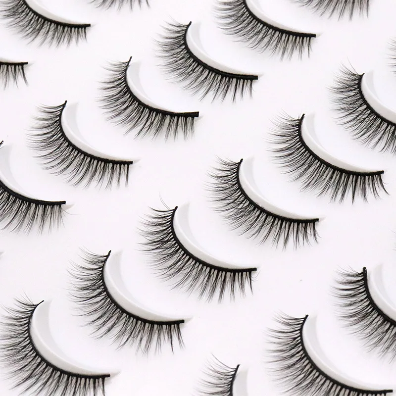 20 Pairs 6D Mink Lashes Bulk Faux Thick Long Wispy Natural Pack Short Wholesales False Eyelashes |