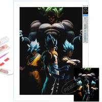 goku and vegeta full drill painting anime home decor picture cross stitch kit dragon ball 5d square diamond embroidery kids gift