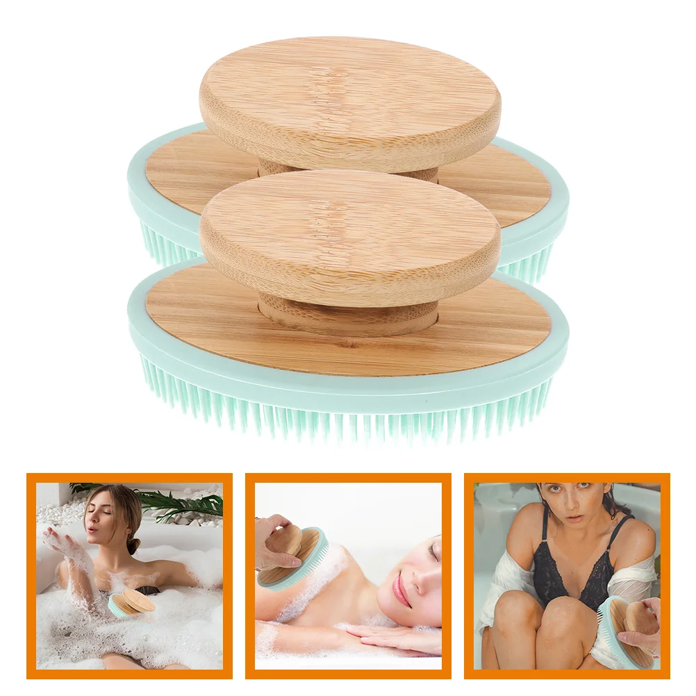 

2pcs Body Exfoliating Brushes Long Teeth Silicone Shower Brush Bathing Scrubber Brush