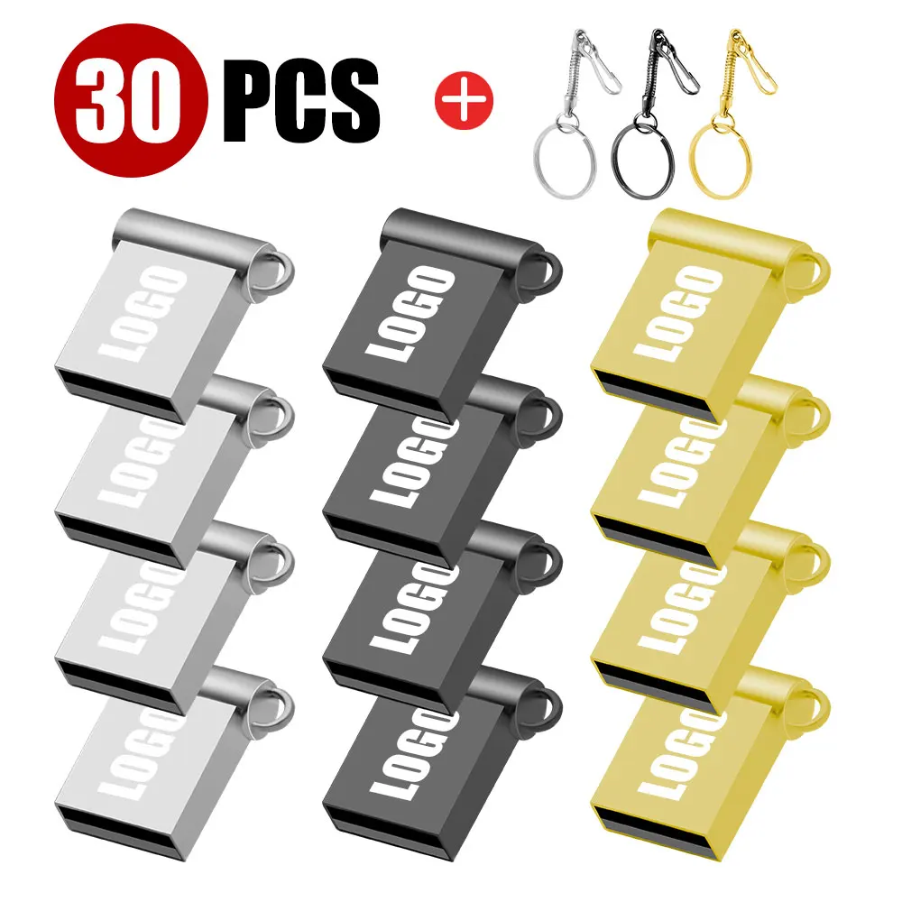 USB-флеш-накопитель металлический водонепроницаемый 4-64 Гб 30 шт./партия