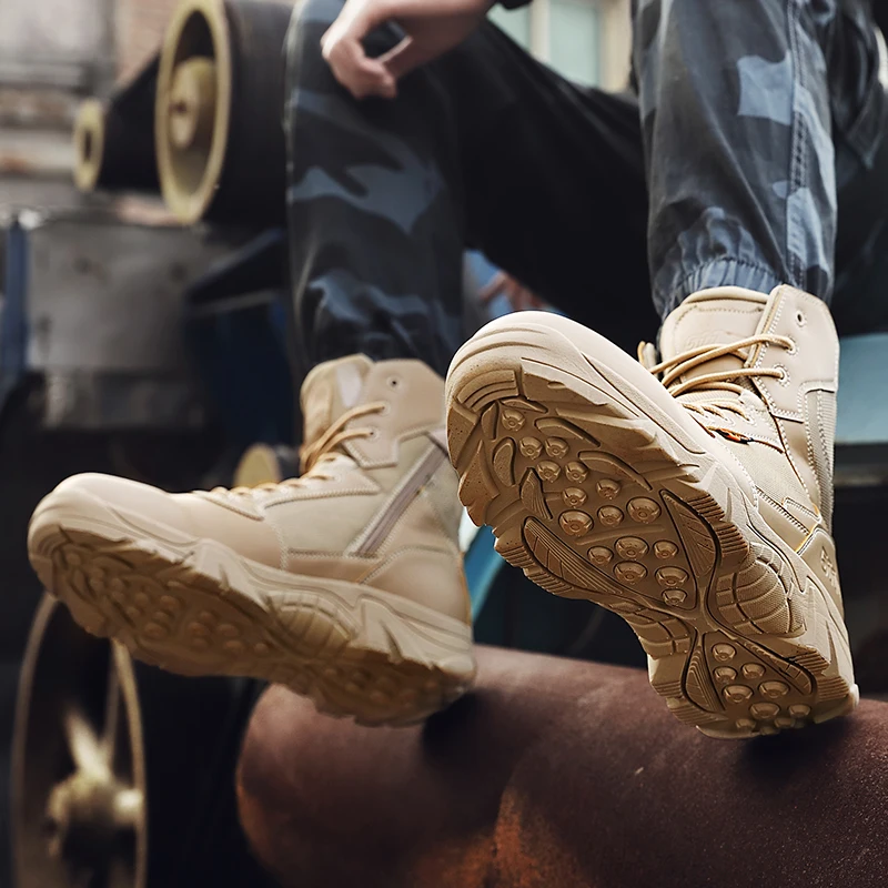 Men's Military Boot Combat Mens Ankle Boot Tactical Big Size 39-46 Army Boot Male Shoes Work Safety Shoes Motocycle Boots