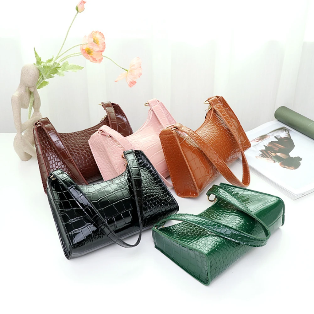 

Oakley New Retro Casual Women's Totes Shoulder Bag Fashion Exquisite Shopping Bag PU Leather Crocodile Pattern Handbags for