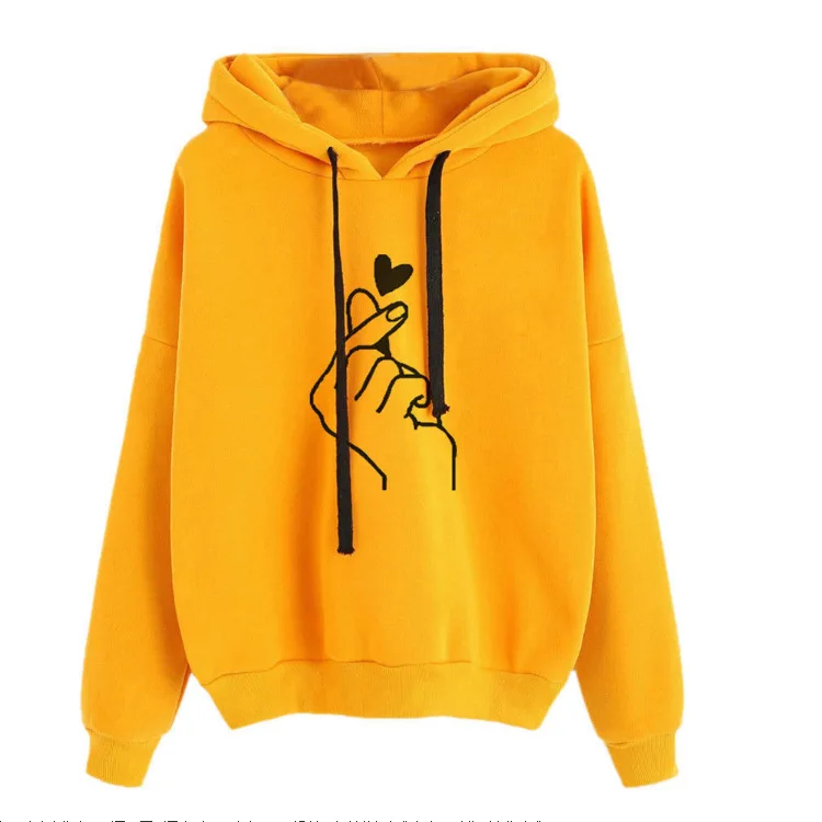 

Women Oversize Hoodies Autumn Kpop Style Love Printed Sweatshirt Streetwear Drawstring Female Hoodie Pullover Top Plus Size 5XL