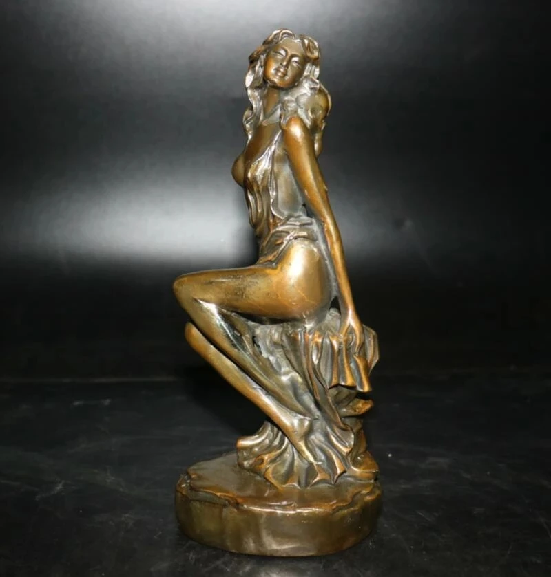 

China brass archaize naked female crafts statue