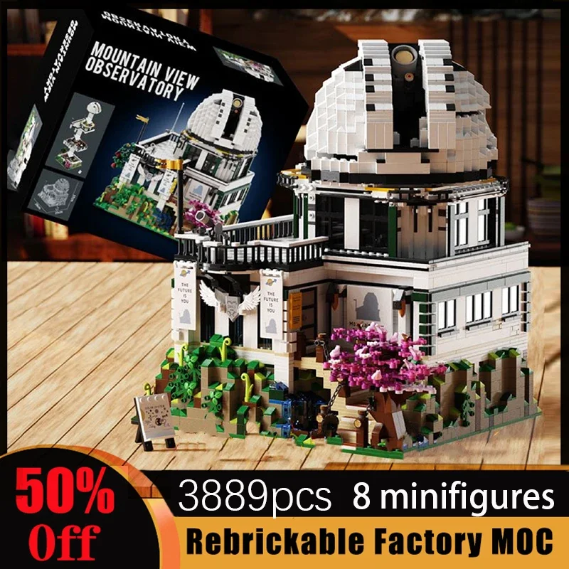 

3961PCS Mountain View Observatory Streetview Modular Building Blocks Compatible 910027 Bricklink Architecture Kids Toys Gift