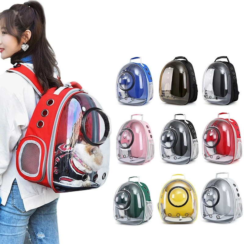 

Breathable Cat Backpack Travel Portable Pet Backpack Panorama Dog Cats Plastic Travel Space Capsule Cage Pet Transport Bag Carry