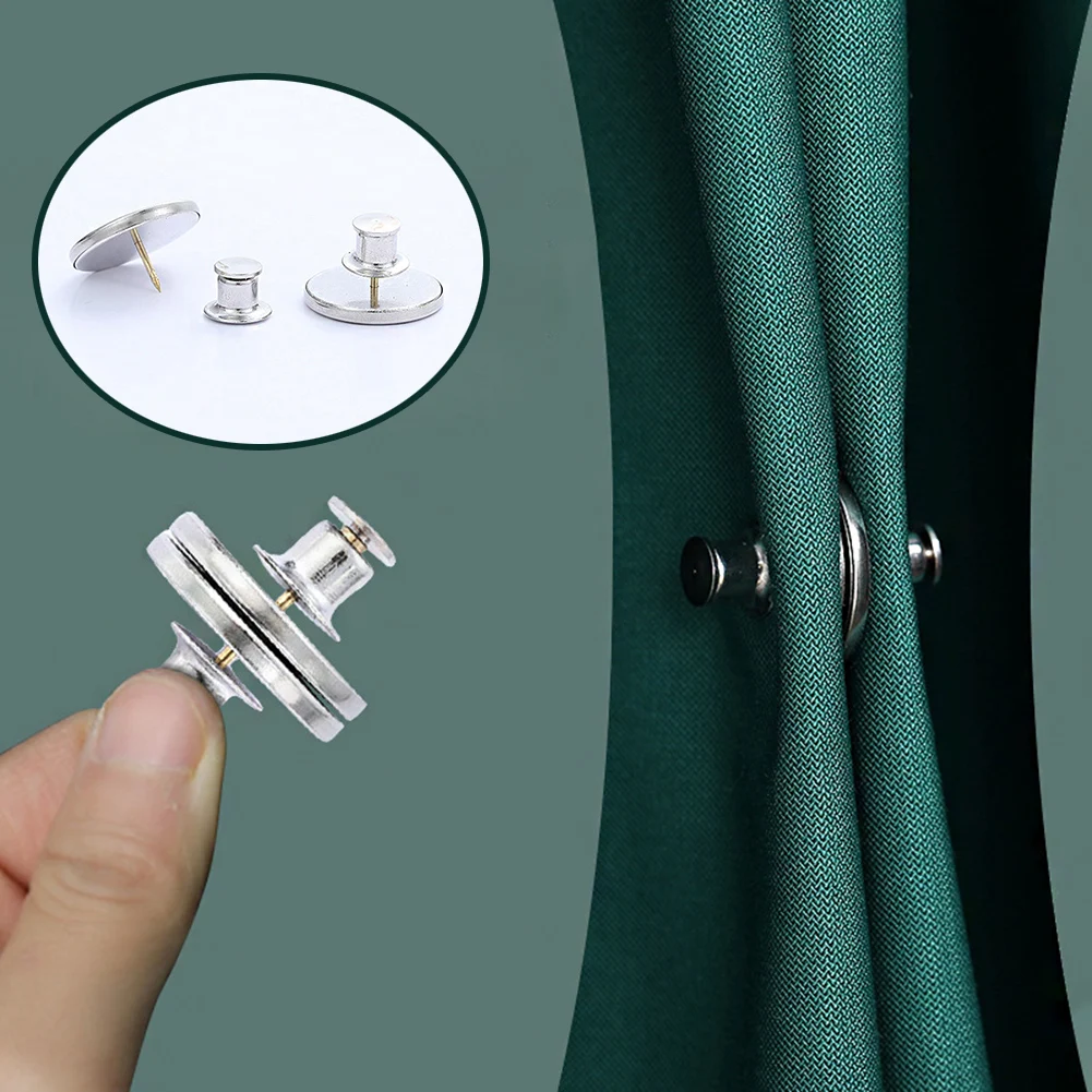 

Magnetic Curtain Button Clip Detachable Magnet Buckle For Curtain Light Leakage Prevention Button No-punching Buckle Home Decor