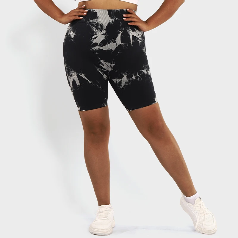 LUOYIYANG Tie Dye Seamless Plus Size Women's Shorts Push Up Gym Booty Lifting Sports Fitness Woman 2023 Knit Yoga Clothing L-3XL