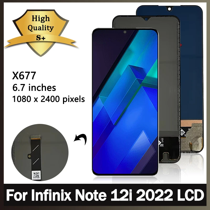 6 7 &quot100% протестировано для Infinix Note 12i 2022 X677 ЖК-дисплей Note12i дигитайзер сенсорного