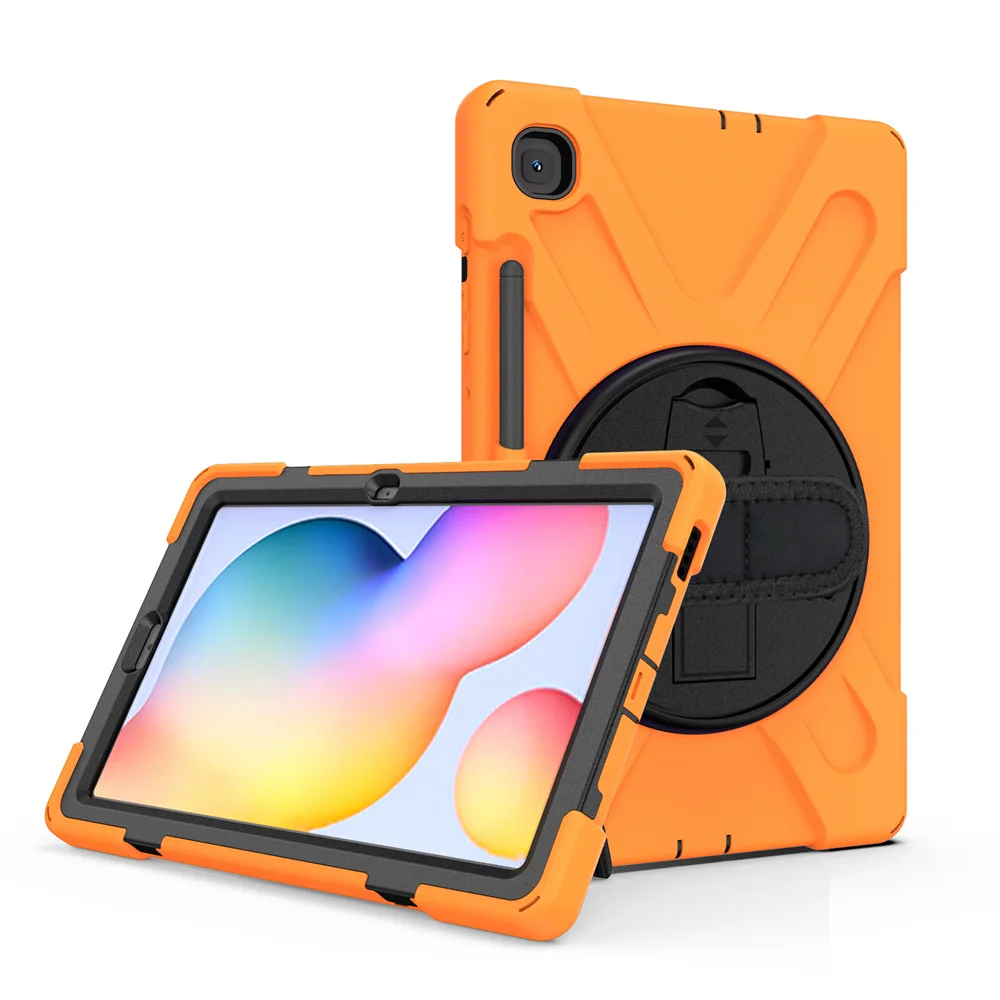 

For Samsung Galaxy Tab S6 lite 10.4 P610 P613 P615 P619 Case Heavy Duty Cover S Pen Holder Kickstand Handle Shoulder Strap Case