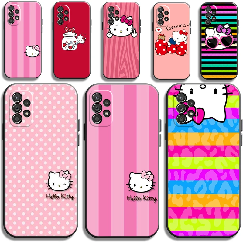 

Cute Hello Kitty Phone Cases For Samsung Galaxy S21 UItra S20 Lite S8 Plus S9 Plus S10 S10E S10 Lite M11 M12 Carcasa Soft TPU