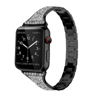 slim diamond strap for apple watch band 45mm 41mm 44mm 42mm 40mm 38mm stainless steel bracelet wrist belt iwatch series 7 6 5 4