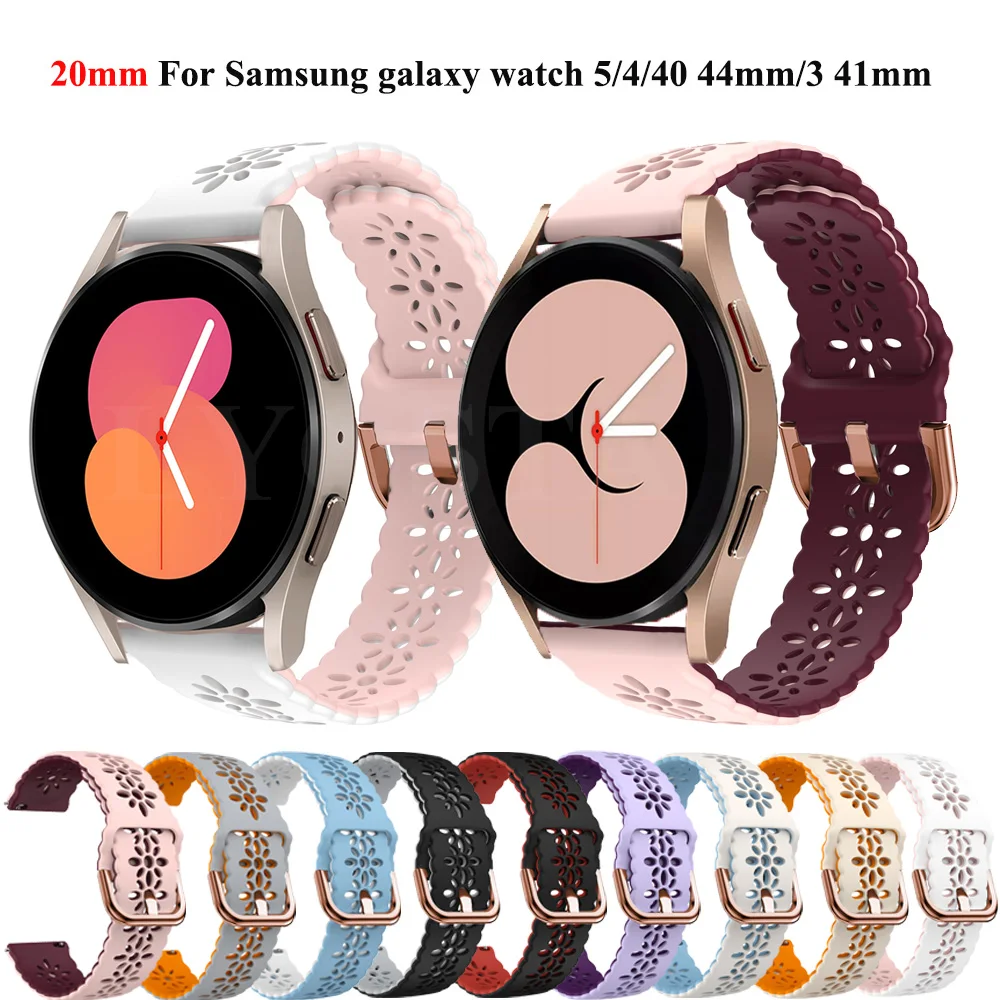 

20mm Lace Watchband For Samsung Galaxy Watch 5 Pro 45mm Silicone Strap Bracelet For Galaxy Watch 4 40 44mm 4 Classic 42 46mm S2