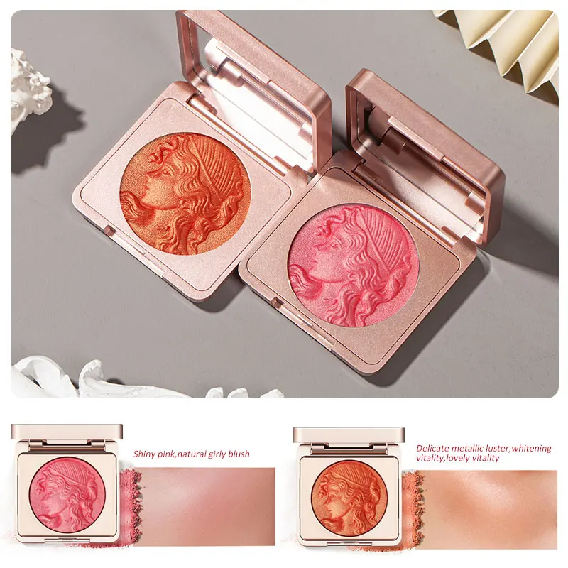 

CDE 2 Colors Blush Peach Pallete Face Blush Mineral Pigment Palette Cream Shining Blusher Face Red Shadow Cosmestics Powder